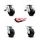 Service Caster 5 Inch Rubber on Steel Caster Set with Roller Bearing 2 Total Lock Brake SCC SCC-TTL30S520-RSR-2-S-2 - alternate 5
